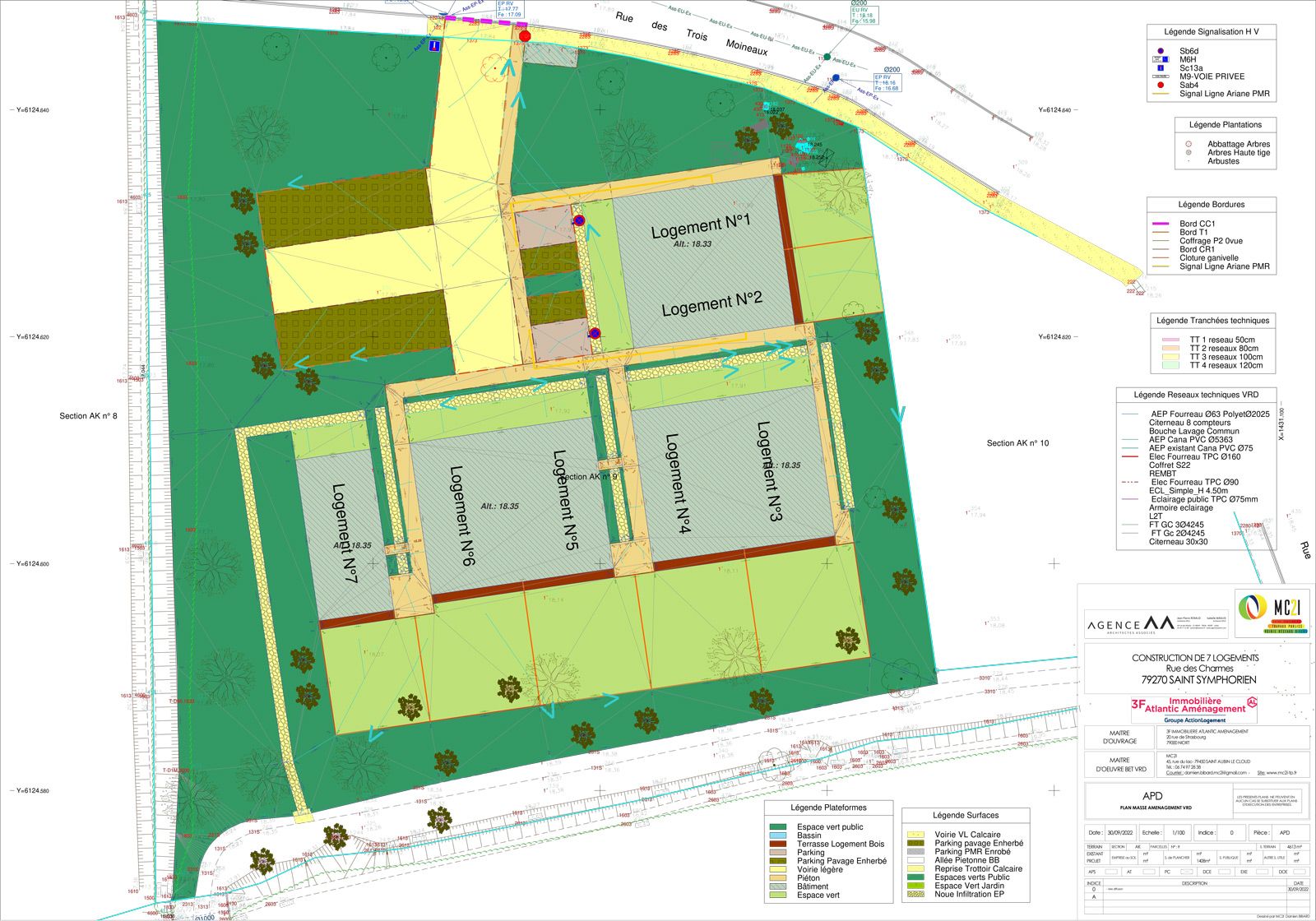 Habitat regroupé - Projet VRD I3F - construction 7 logements