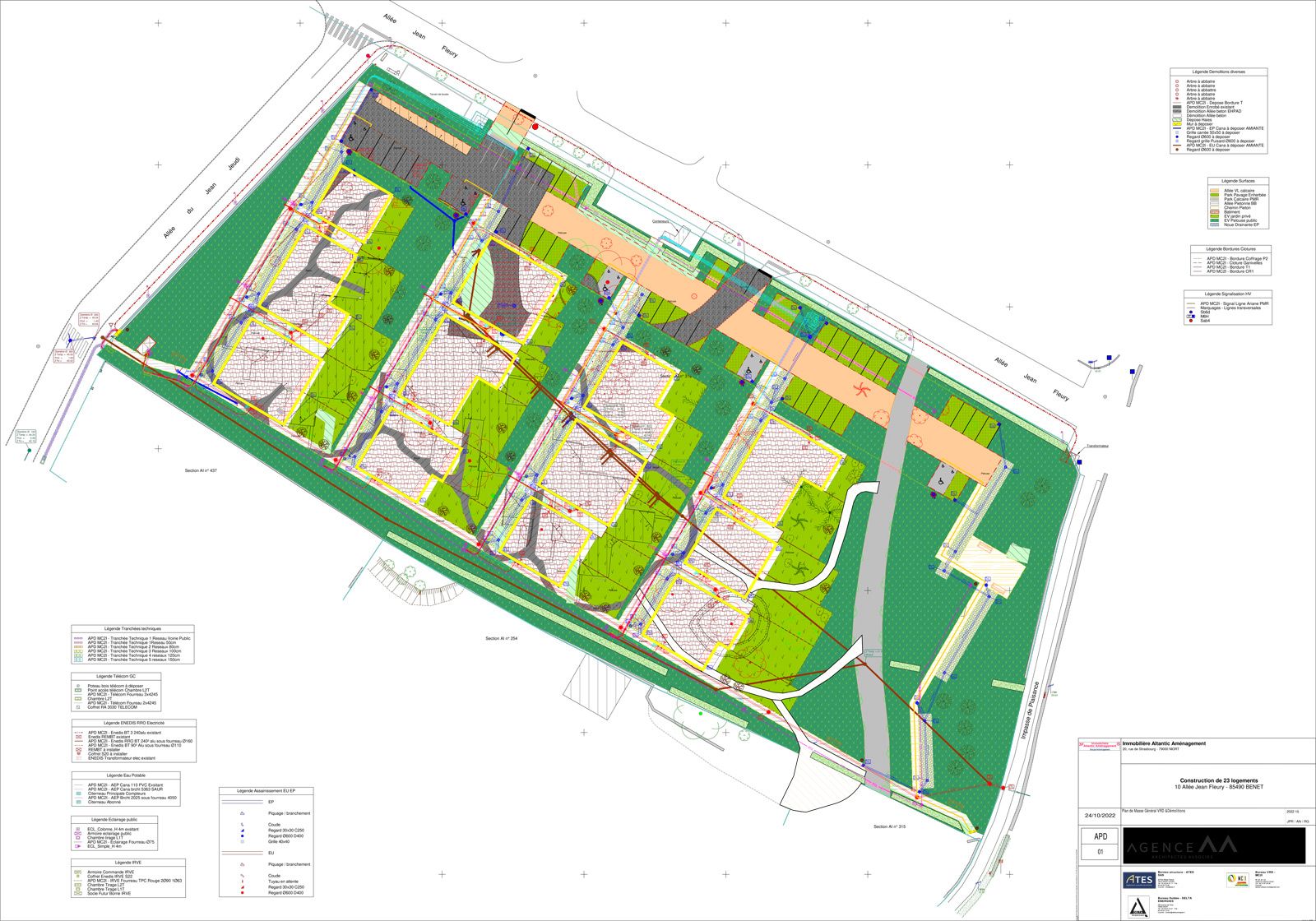 Habitat regroupé - projet VRD I3F - construction de 23 logements